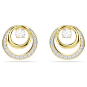 Swarovski Hyperbola Circular Yellow Gold Tone Stud Earrings