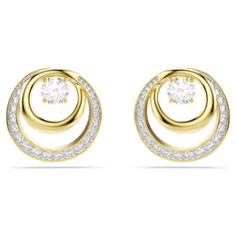 Swarovski Hyperbola Circular Yellow Gold Tone Stud Earrings