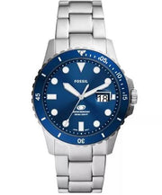 Fossil Men's Sterling Silver Blue Dial Watch