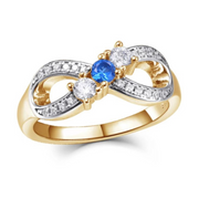 Infinity Family Ring (3 Birthstones, Available in Sterling Silver, White Gold or Yellow Gold)