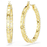 Swarovski Matrix Round-Cut Crystal Yellow Gold Tone Hoop Earrings