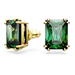 Swarovski Matrix Green Rectangle Stud Earrings