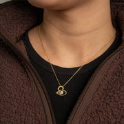 Sterling Silver Yellow Gold Vermeil Floating Lab Grown Diamond TCW 0.3ct Heart Necklace