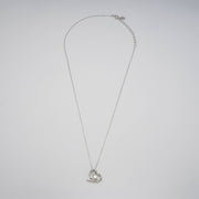 Sterling Silver Rhodium Plated Floating Lab Grown Diamond TCW 0.3ct Heart Necklace