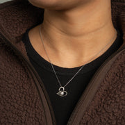 Sterling Silver Rhodium Plated Floating Lab Grown Diamond TCW 0.3ct Heart Necklace