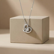 Sterling Silver Rhodium Plated Floating Lab Grown Diamond TCW 0.3ct Heart Necklace