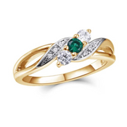 Twist Family Ring (3 Birthstones, Available in Sterling Silver, White Gold or Yellow Gold)