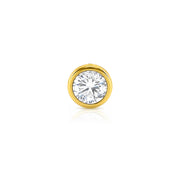 14KT Yellow Gold CZ Bezel Set Straight Nose Pin Stud