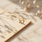14KT Yellow Gold CZ Flower Straight Nose Pin Stud
