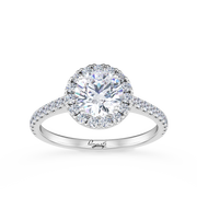 Floating Halo Diamond Engagement Ring