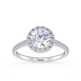 Floating Halo Diamond Engagement Ring