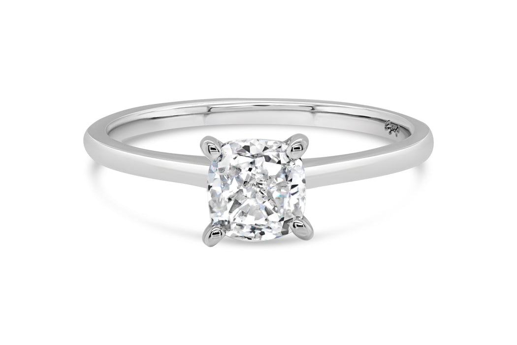 1.00CT Cushion Solitaire Engagement Ring