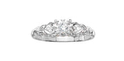 White Gold Round Diamond Engagement Ring With Heart Design