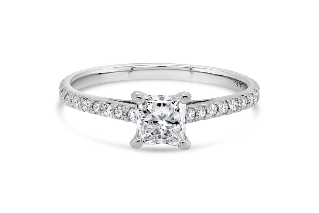 0.92CTW Princess Cut Engagement Ring