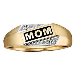 Yellow Gold Diamond Mom Ring