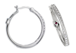 Elle Micro Pave Sterling Silver Hoop Earrings