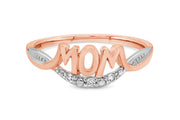 Two Tone Rose Gold Diamond Mom Ring
