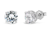 10k White Gold CZ Round Stud Earrings