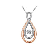 10KT Rose Gold Diamond Pulse Necklace