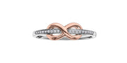 .05CT Diamond Infinity Ring: Two Tone White & Rose Gold