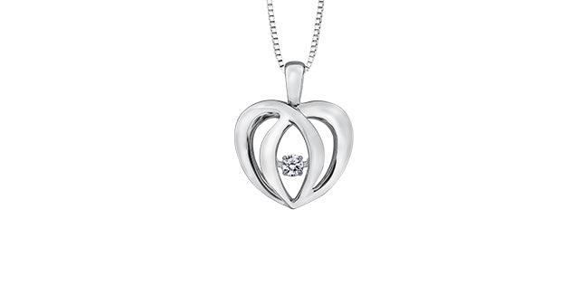 .05CT Pulse Double Heart Necklace