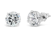 10k White Gold CZ Round Stud Earrings