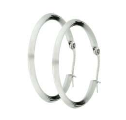 30mm Steelx Stainless Steel Knife Edge Hoop Earrings