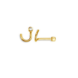 14KT Yellow Gold Diamond Nose Stud