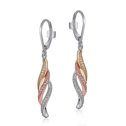 Elle Ocean Twist 3 Tone Sterling Silver Earrings