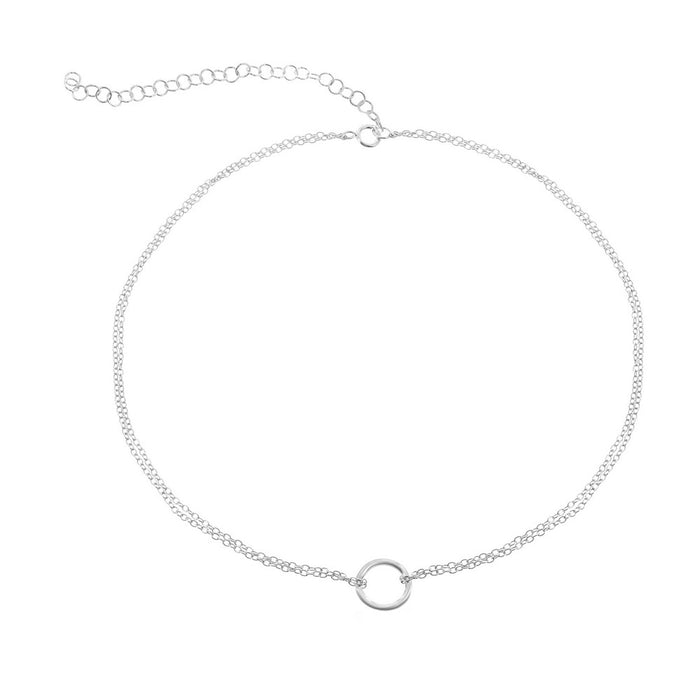 Circle Choker Necklace: Silver