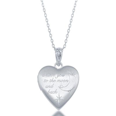 "I Love You to the Moon and Back" Heart Locket Necklace