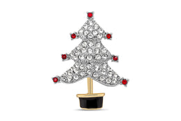 Crystal Christmas Tree Brooch