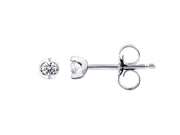.07CT Half Moon 10KT White Gold Diamond Stud Earrings