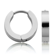 Steelx Stainless Steel Polished Huggie Hoop Earrings