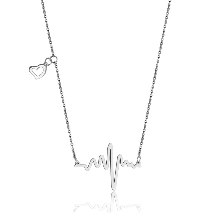 Steelx Stainless Steel Heartbeat Necklace