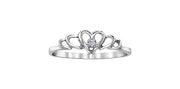 Heart Promise Ring. The ring features a heart with a ripple effect with a small diamond in the center.
