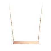 10KT Rose Gold Engravable Bar Necklace