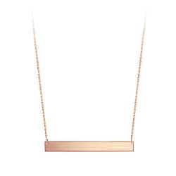 10KT Rose Gold Engravable Bar Necklace