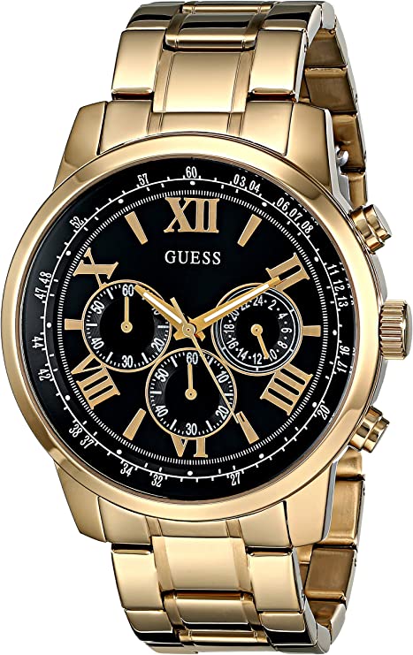 Guess Men's Chronograph Watch: Black/Gold