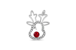 Crystal Red Nose Reindeer Brooch