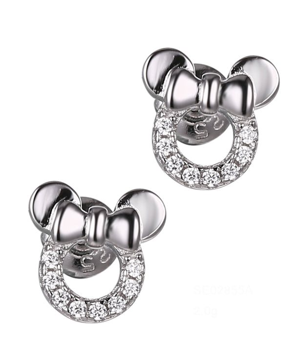 Minnie Mouse Sterling Silver Stud Earrings