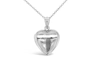 Heart Locket Sterling Silver Necklace with Praying Child