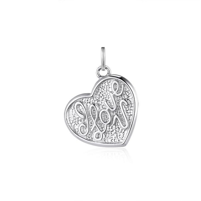 Sterling Silver "I Love You" Heart Charm Pendant