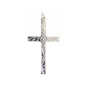 Casablanca Sterling Silver Patterned Cross Pendant