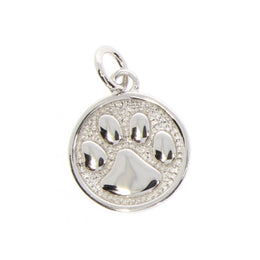 Casablanca Petite Paw Print Sterling Silver Dog Pendant