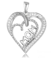 Casablanca Sterling Silver Mom Double Heart Necklace