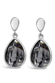 Casablanca Sterling Silver Pear Crystal Drop Earrings