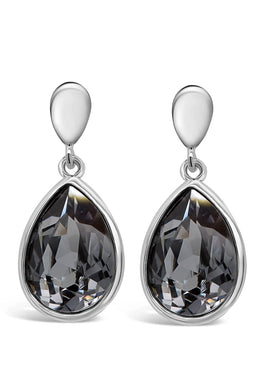 Casablanca Sterling Silver Pear Crystal Drop Earrings