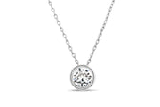 Casablanca Crystal Drop Sterling Silver Necklace: Clear