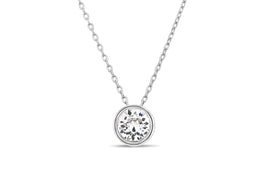 Casablanca Crystal Drop Sterling Silver Necklace: Clear